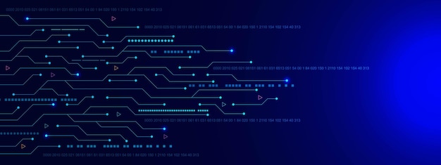 Tecnologia futuristica con scheda a circuito Visualizzazione di grandi dati Comunicazione di rete digitale
