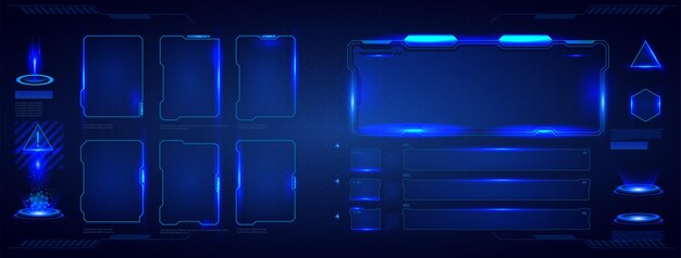 tecnologia futuristica HUD, elementi hi-tech. Statistiche e dati, elemento GUI, Infografica.