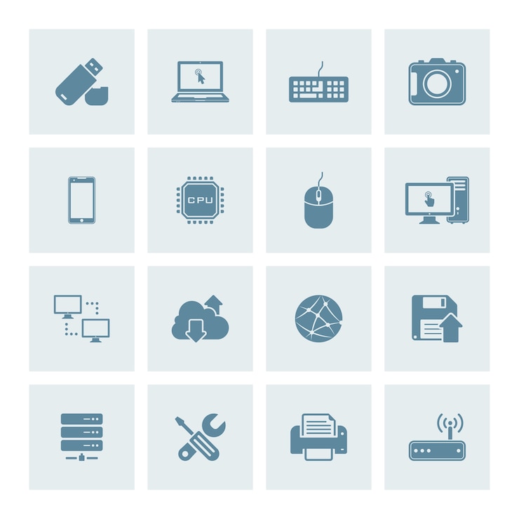 Vettore tecnologia icon set