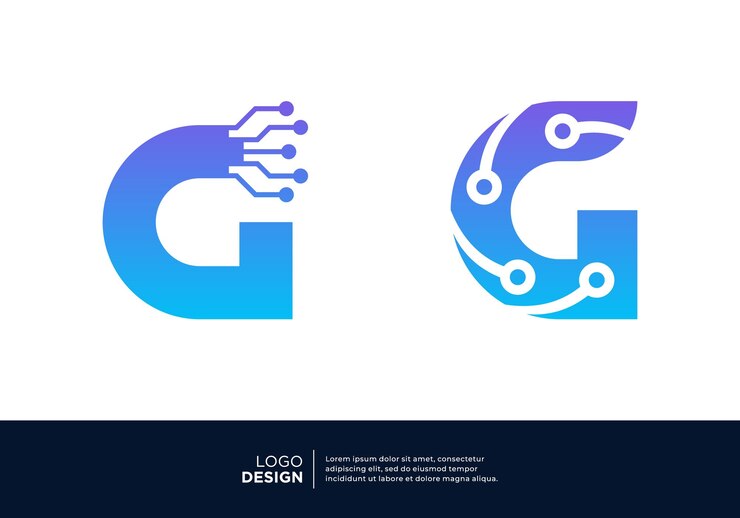 Vettore tecnologia progettazione del logo digitale con la lettera iniziale f
