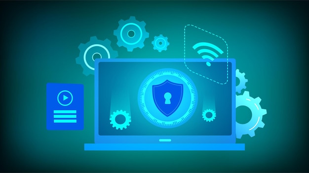 Tecnologia sicura sfondo disegno astratto e vettoriale