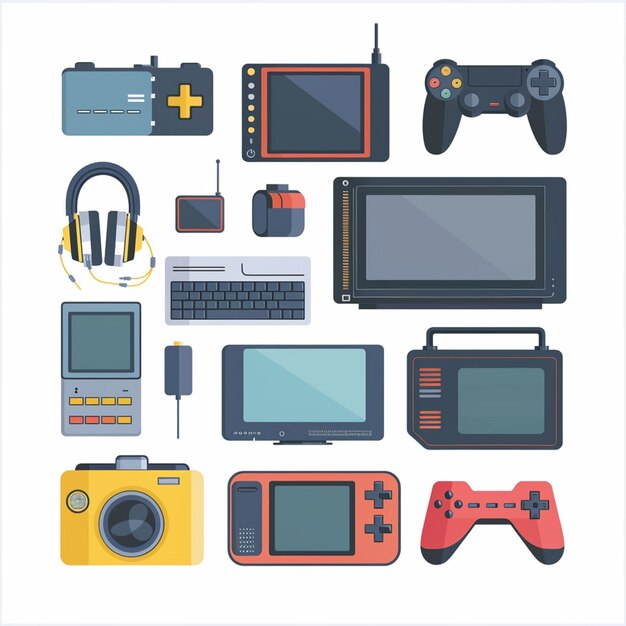 tecnologia vettoriale dispositivo illustrazione gadget digital set moderno mobile design icona piatta