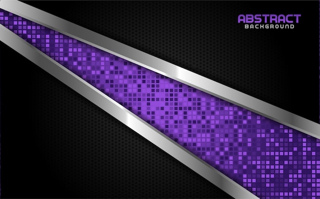 tecnologia viola astratta con linea d'argento e sfondo scuro