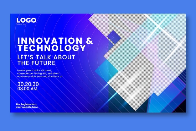 Tecnologia virtuale del webinar verticale orizzontale dell'innovazione del Metaverse e design del banner di vendita di sconti sull'innovazione al neon futuro