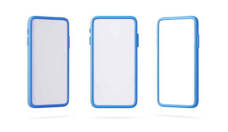 Vettore telefono cellulare 3d con messaggi a bolla vocale