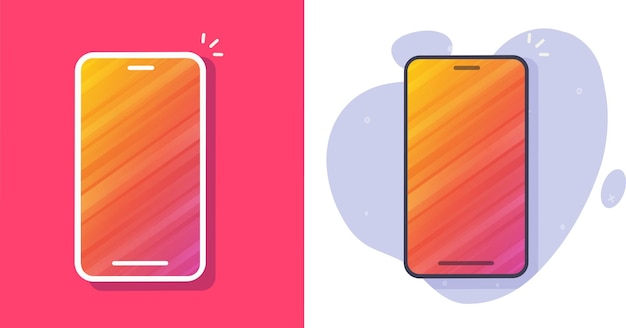 Telefono cellulare desktop app mockup schermo icona vuota arancione rosso rosa giallo sfondo sfondo