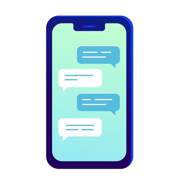 Telefono con applicazione di messaggistica. Notizie online e lavoro. Chatta con lo sfondo dello smartphone.