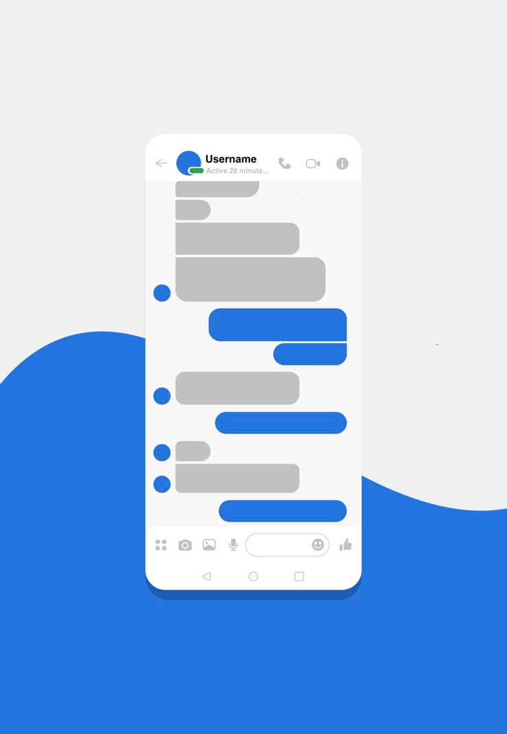Vettore telefono di messaggistica di facebook