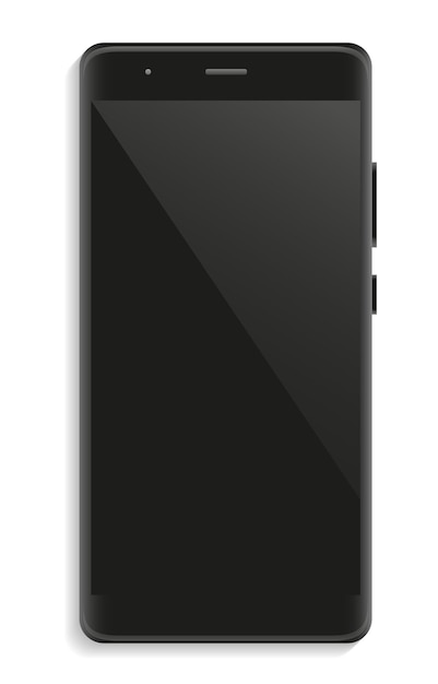 Telefono moderno con touchscreen nero vuoto