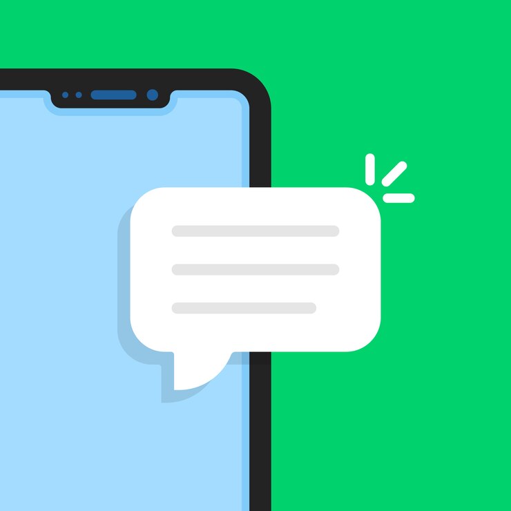 Vettore telefono senza cornice di cartone animato come una chat online