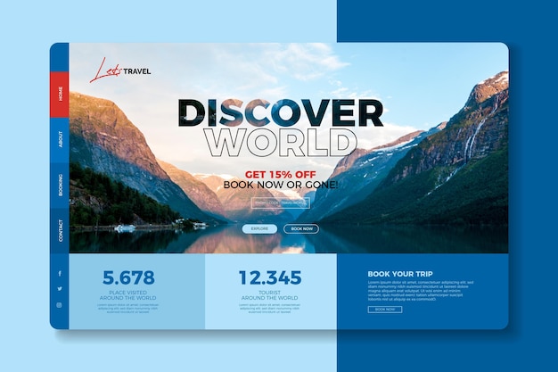 Tema della pagina di destinazione della vendita di viaggi