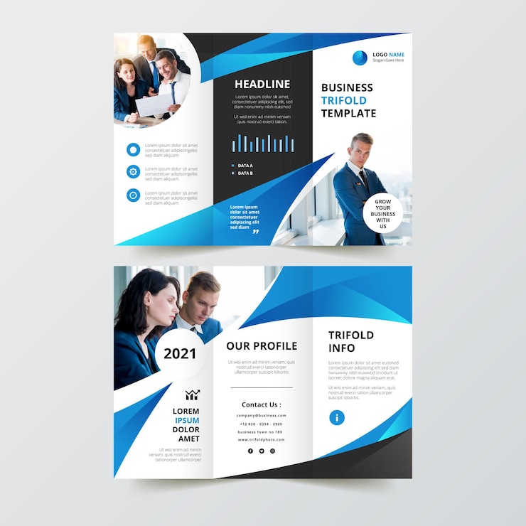 Vettore tema modello brochure a tre ante
