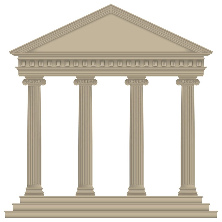 Vettore tempio romano-greco