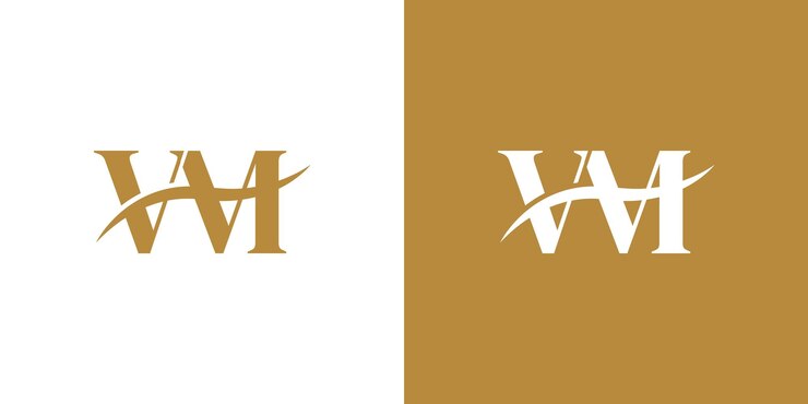 Vettore template del logo vettoriale delle lettere vm