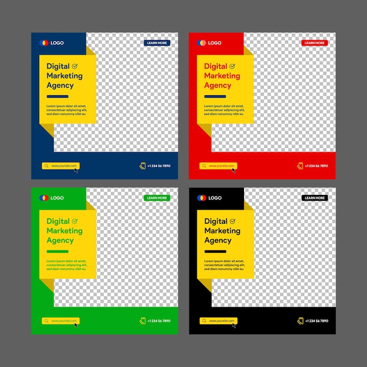 Vettore template di post per social media per conferenze webinar aziendali
