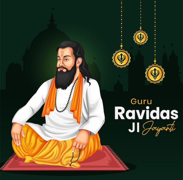 Template di progettazione del poster di Guru Ravidas Jayanti