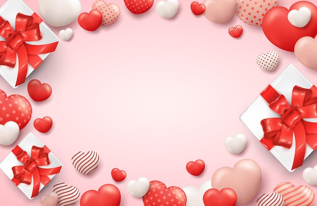 Template di progettazione vettoriale di sfondo Love Heart