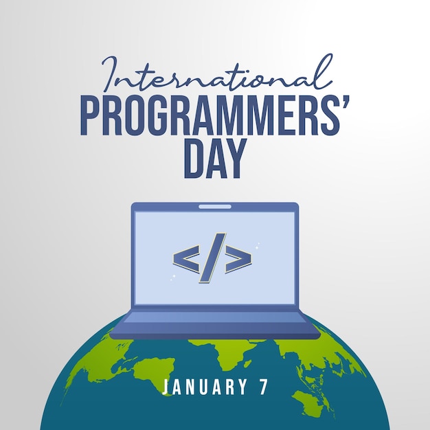 Template di progettazione vettoriale per la Giornata Internazionale dei Programmatori buone per l'uso di celebrazione Progettazione piatta eps 10 della Giornata internazionale dei programmatori