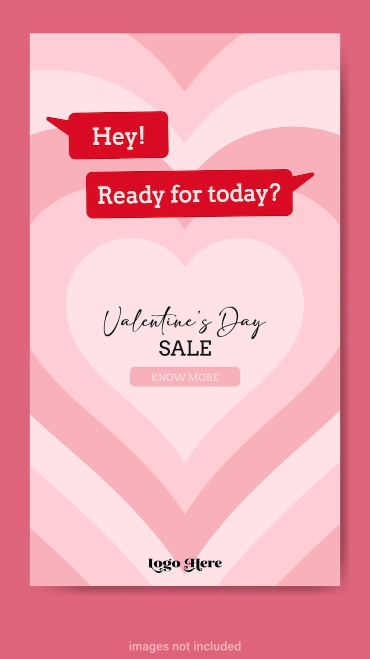 Vettore template di storia delle vendite di san valentino