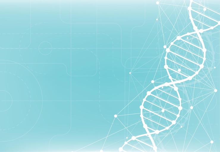 Vettore template scientifiche di carta da parati o banner con molecole di dna