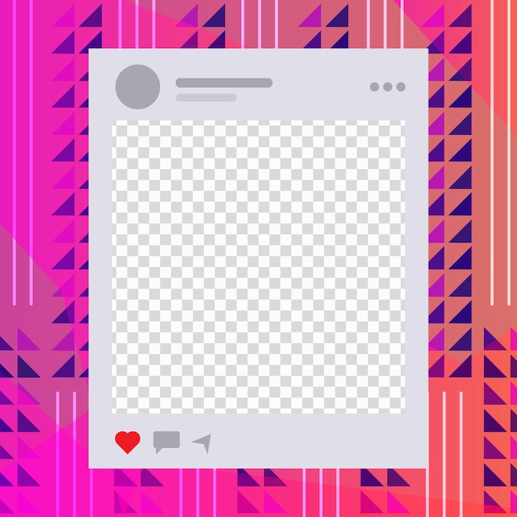 Vettore template twibbon con sfondo geometrico vibrante