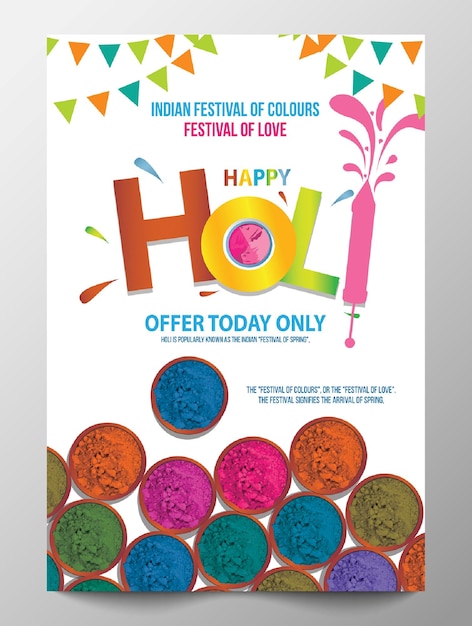 Templati di manifesti per l'Holi degli indiani