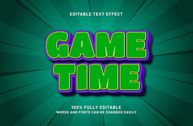 tempo di gioco effetto di testo modificabile in bambini e giocare stile di testo