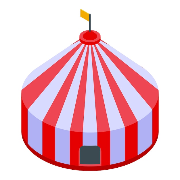 Tenda da circo serpente incantatore icona vettore isometrico Danza indiana Cobra musica