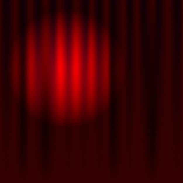 Tenda di velluto rosso in teatro o cinema Lampadina Scena sul palco