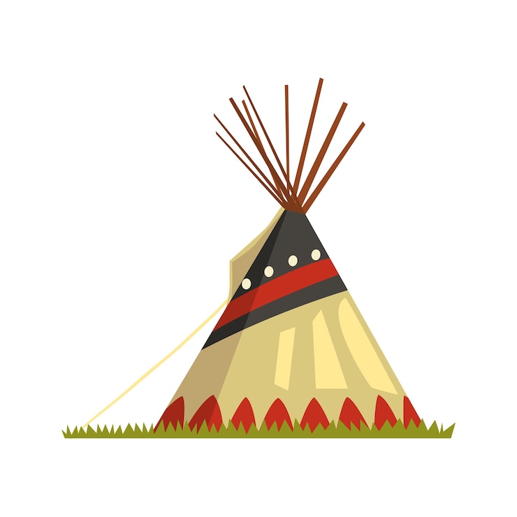 Vettore tenda teepee o wigwam native american dimora vettore illustrationon uno sfondo bianco