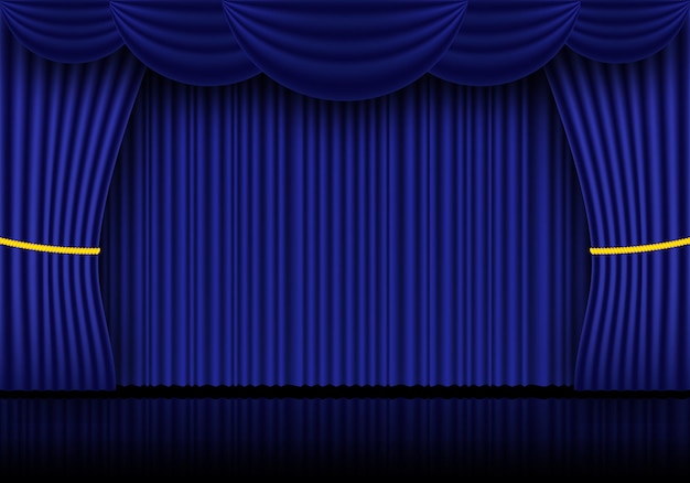 Tendaggi blu per cinema o teatro