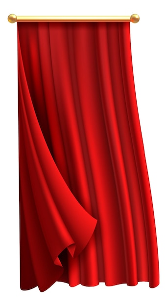 Tende ondulate Tende realistiche in tessuto rosso sospese