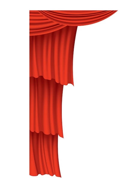 Tende rosse realistico teatro tessuto decorazione in seta per cinema cinema o sala d'opera tende e