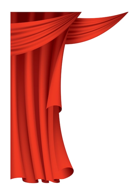 Tende rosse realistico teatro tessuto decorazione in seta per cinema cinema o sala d'opera tende e