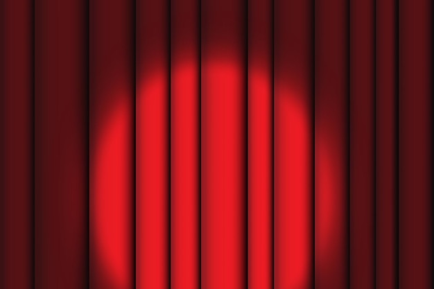 Tende rosse sul palco drappeggio rosso drammatico effetto proiettore del teatro illustrazione vettoriale