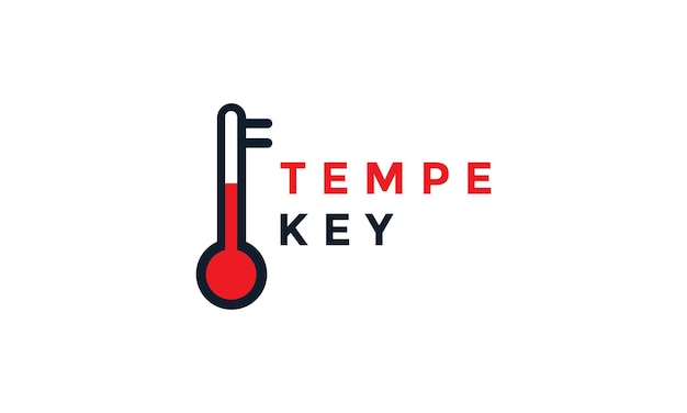 Termometro con disegno dell'icona vettoriale del logo del blocco chiave