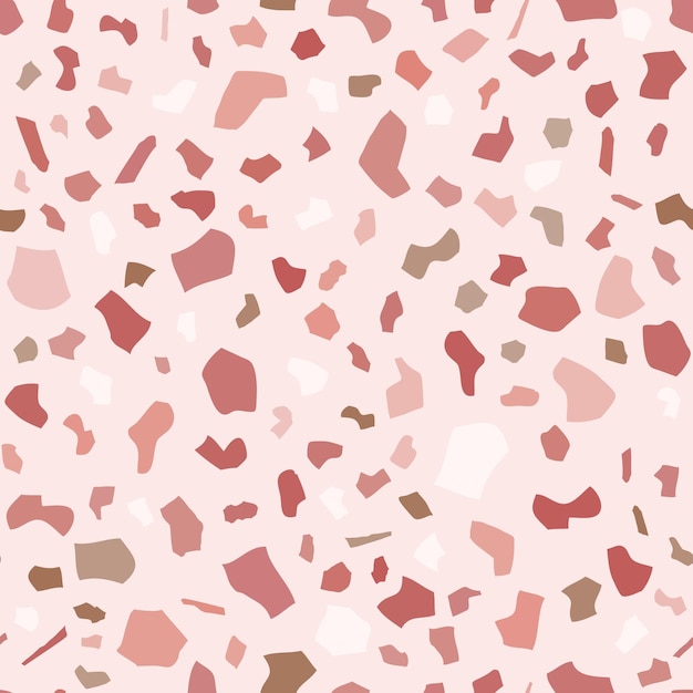 Terrazzo Seamless Vector Pattern nei colori rosa