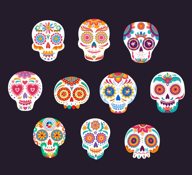 Teschi messicani di zucchero calavera, Dia de los Muertos