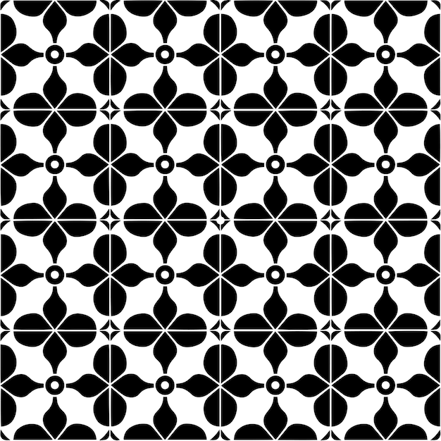 Tesselazione geometrica in bianco e nero Vettore a modello ripetuto senza cuciture