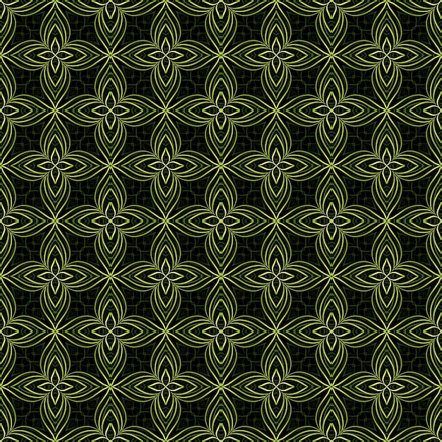 Tessuto verde floreale e foglia ikat illustrazione etnica modello backgrouind decorazione astratta moda design botanico