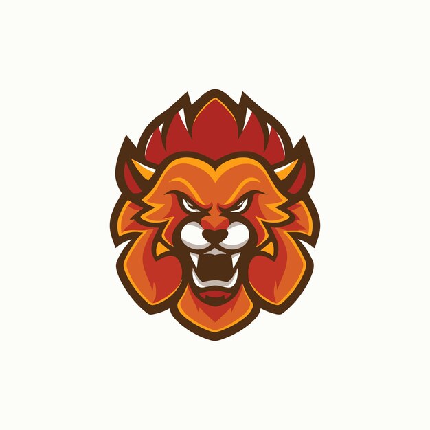 testa di leone illustrazione vettoriale logo della mascotte esport