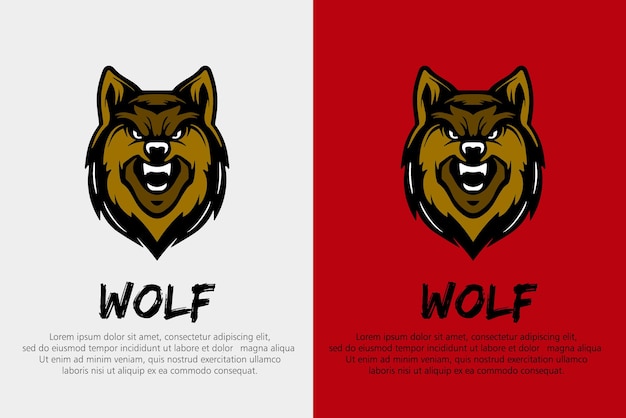 Testa di lupo o volpe arrabbiata con Fire Vector Design in edizione limitata