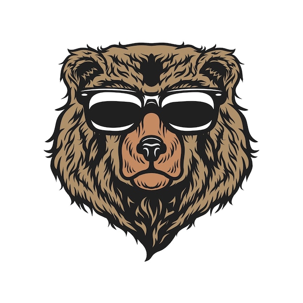 Testa di orso mascotte disegno vettoriale