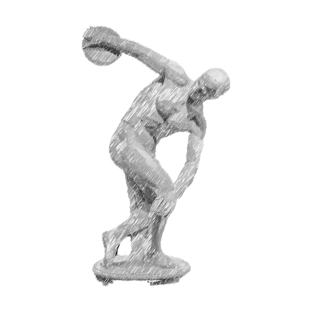 Teste antica scultura greca mistica illustrazioni disegnate a mano di statue antiche in stile bohémien alla moda