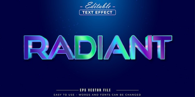 Testo al neon radiante effetto testo modificabile