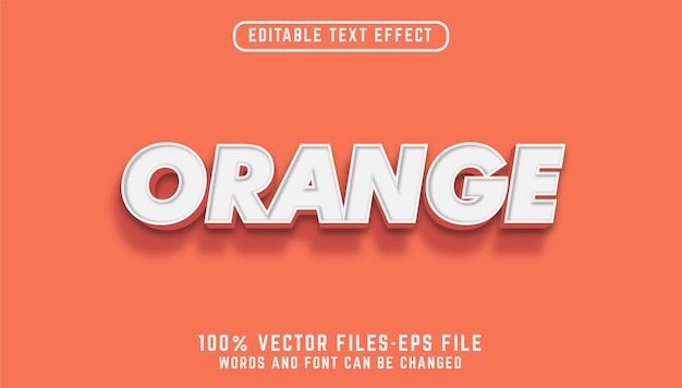 Testo arancione. vettori premium effetto testo modificabile