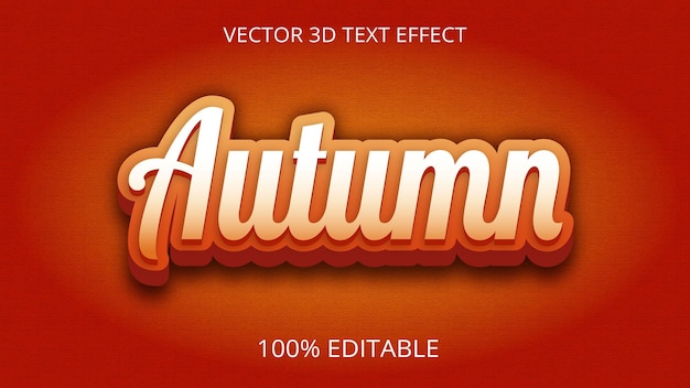 Testo autunnale 3D Effetto Design creativo