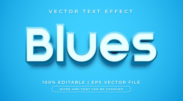 Testo blues, stile effetto testo modificabile in grassetto 3d