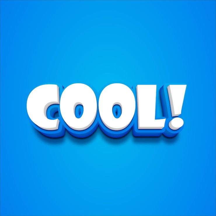 Vettore testo cool vettoriale 3d su sfondo blu