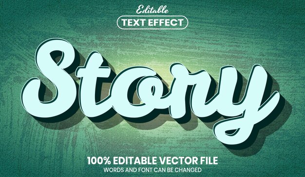 Testo della storia, effetto testo modificabile in stile carattere font
